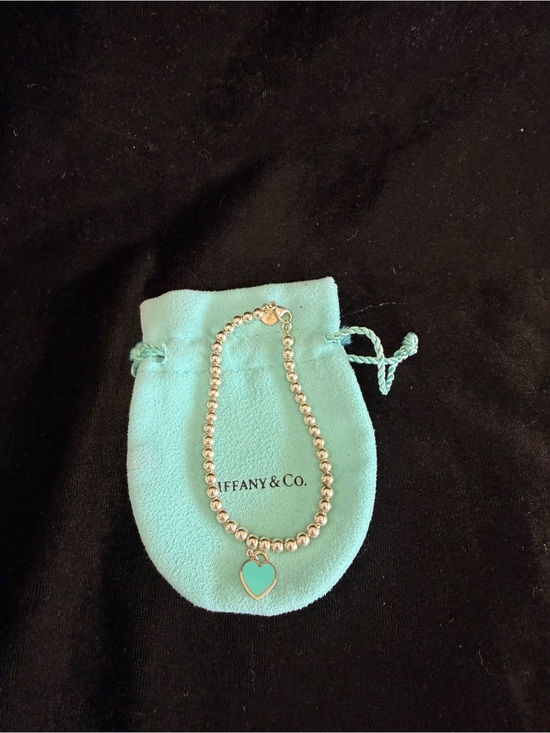 Tiffany & Co. Jewelry - Tiffany & Co. Polished Silver Bead Bracelet with Heart Tag